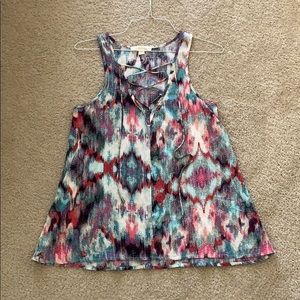 Multi-colored, v neck tank